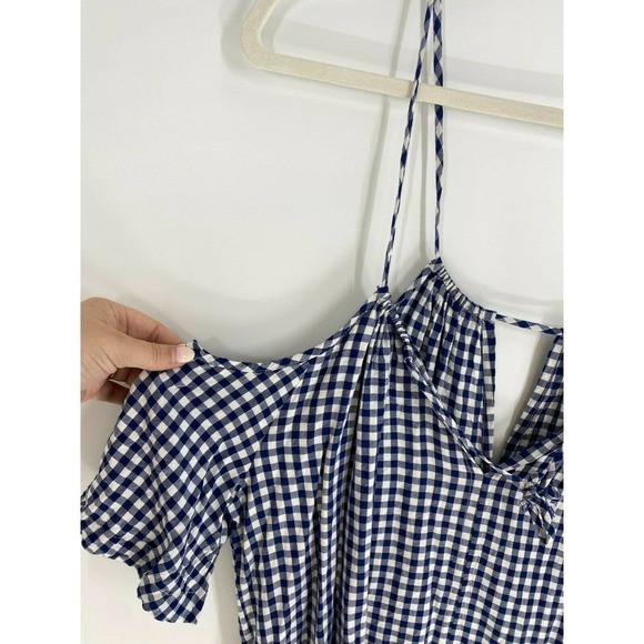 Velvet Anthropologie Gingham Cold Shoulder Blouse - Picture 5 of 7